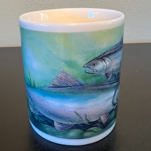 Vintage STARBUCKS Steelhead / Salmon / Rainbow Trout / Fish / Ceramic Coffee Mug - Picture 4 of 9